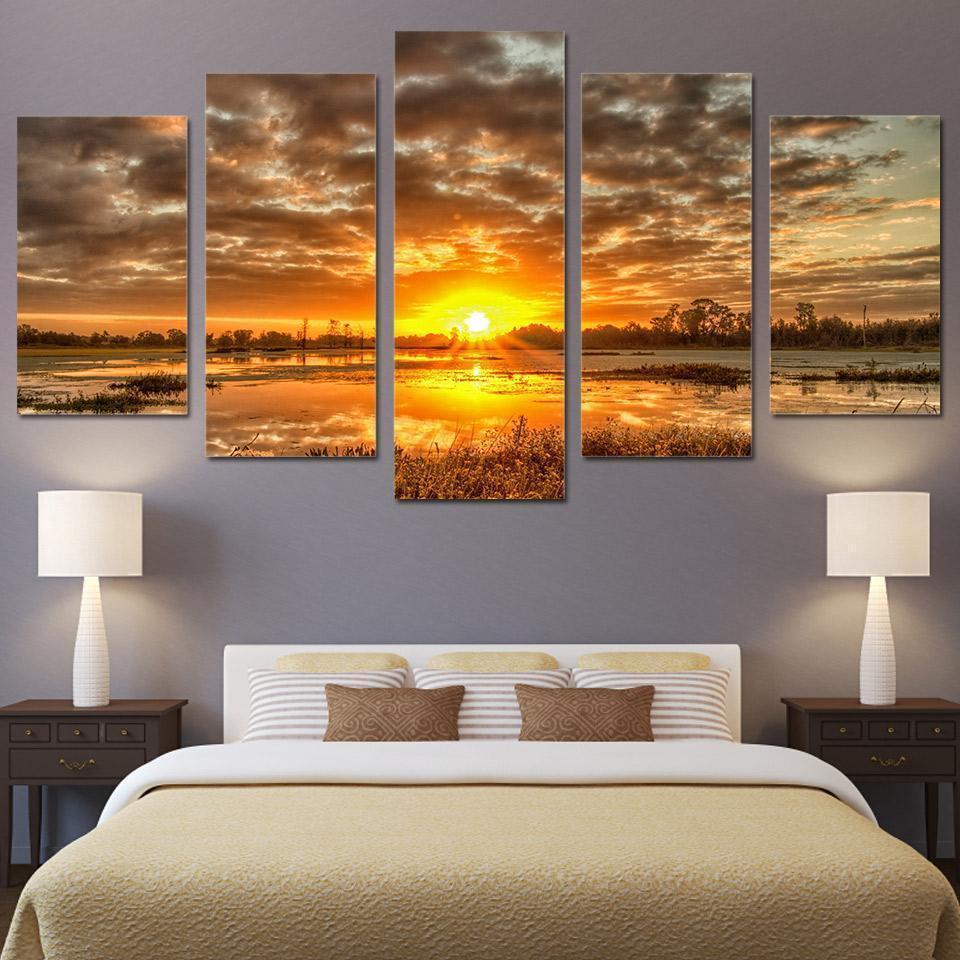 Sunrise Morning Landscape Canvas Wall Art Nature123 5307445018713