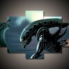 Alien 5 Film 5 Stck Leinwand Bilder Bedrucken Wandbilder Hddrucke Kunst Poster Rahmen2Axtl