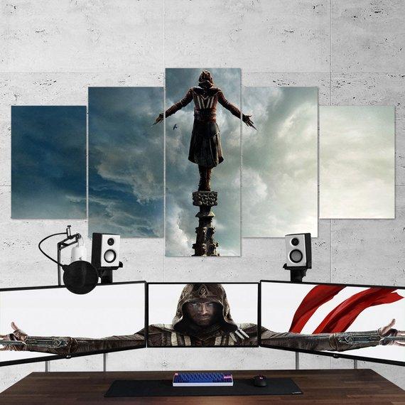Assassins Creed 05 Spielen 5 Stck Leinwand Bilder Bedrucken Wandbilder Hddrucke Kunst Poster Rahmenzahjq