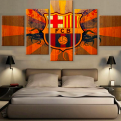 Barcelona Fcb Soccer Sport 5 Stck Leinwand Bilder Bedrucken Wandbilder Hddrucke Kunst Poster Rahmen0Zhqa