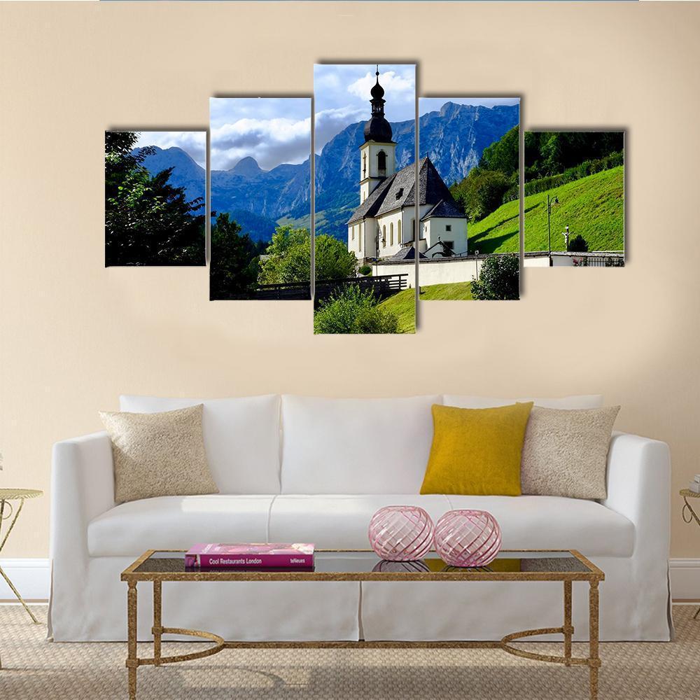 Beautiful View Of Berchtesgaden Religion 5 Stck Leinwand Bilder Bedrucken Wandbilder Hddrucke Kunst Poster Rahmen7Onwb