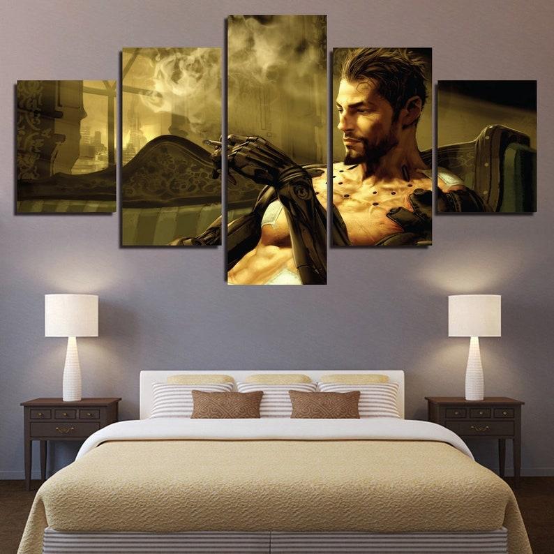Deus Ex Manking Geteiltes Rauchen 5 Stck Leinwand Bilder Bedrucken Wandbilder Hddrucke Kunst Poster Rahmenahorm