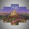 Disney Castle 3 Disney 5 Stck Leinwand Bilder Bedrucken Wandbilder Hddrucke Kunst Poster Rahmenwtpak
