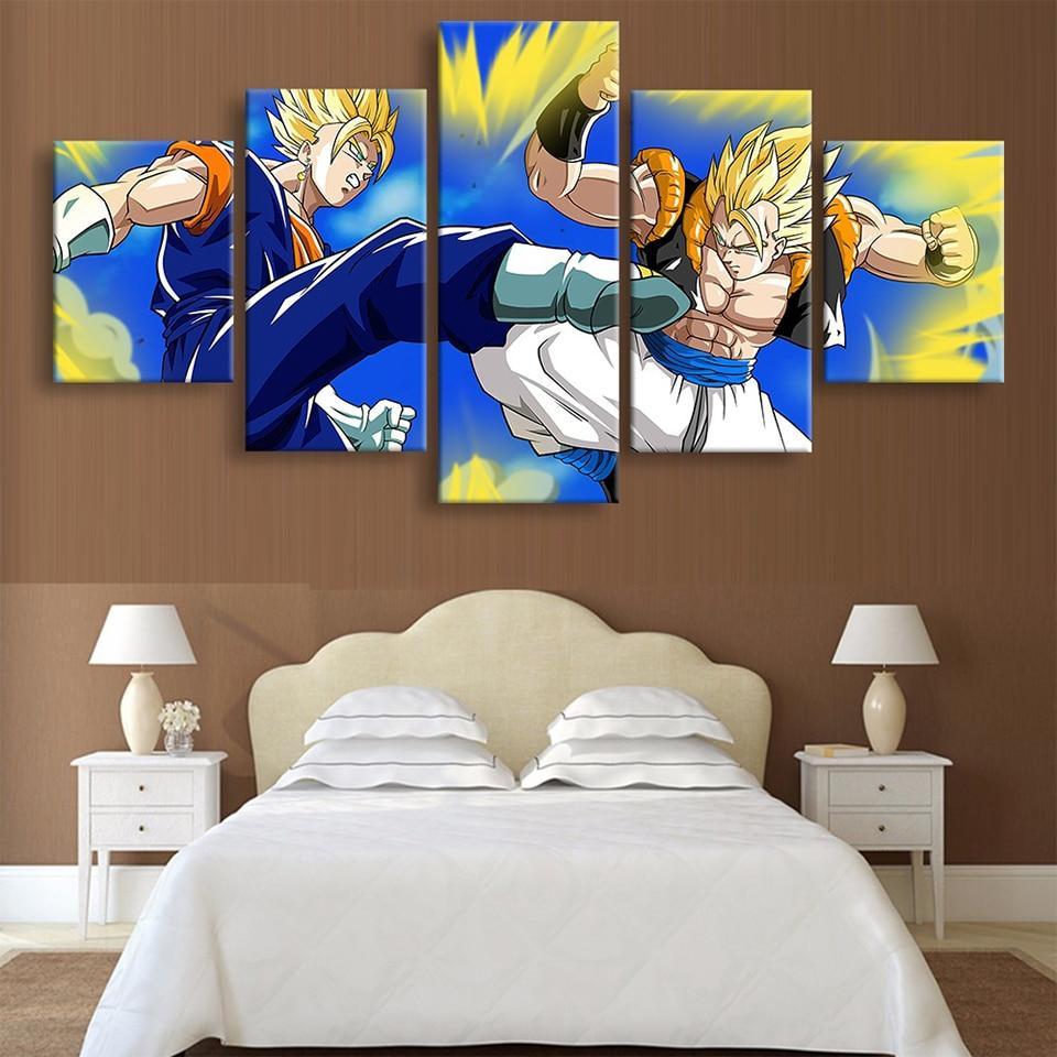 Dragon Ball Goku 21 Anime 5 Stck Leinwand Bilder Bedrucken Wandbilder Hddrucke Kunst Poster