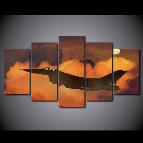 Flugzeug In Wolken Flugzeug 5 Stck Leinwand Bilder Bedrucken Wandbilder Hddrucke Kunst Poster