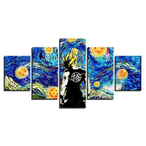 Goku Amp Seven Dragon Ball Anime 5 Stck Leinwand Bilder Bedrucken Wandbilder Hddrucke Kunst Poster Rahmen6Stnd