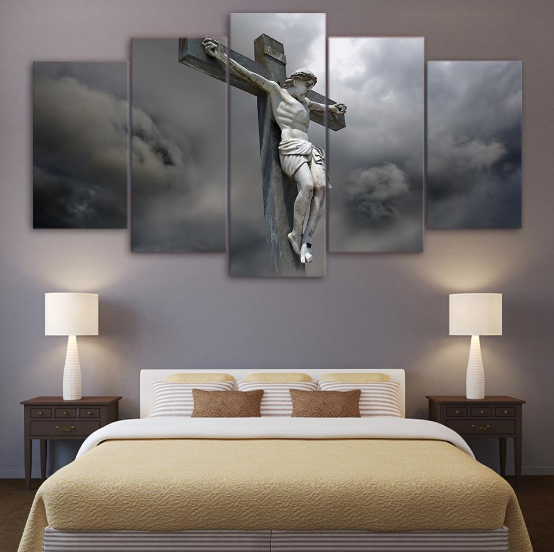 Jesus On Cross Religion 5 Stck Leinwand Bilder Bedrucken Wandbilder Hddrucke Kunst Poster Rahmenan3Yq