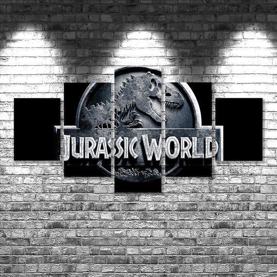 Jurassic World 6 Film 5 Stck Leinwand Bilder Bedrucken Wandbilder Hddrucke Kunst Poster Rahmenaiiqq