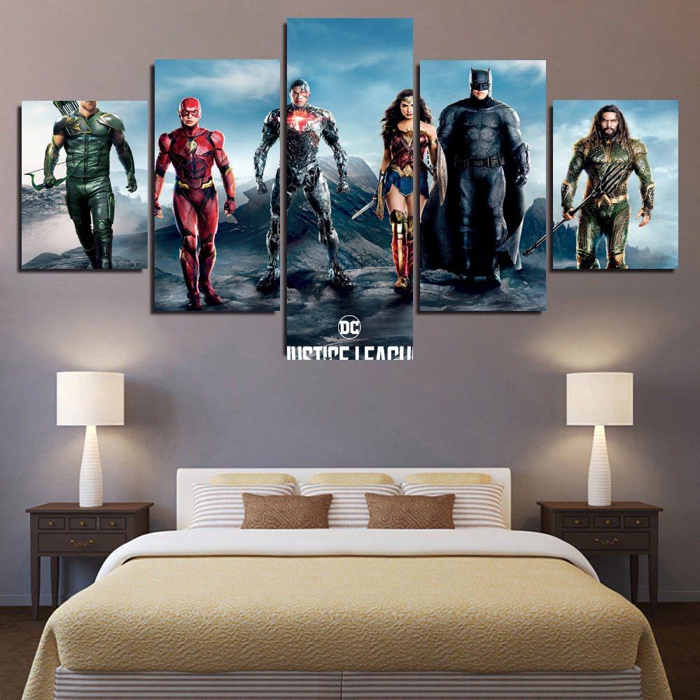 Justice League 3D 5 Stck Leinwand Bilder Bedrucken Wandbilder Hddrucke Kunst Poster Rahmeniuzbz