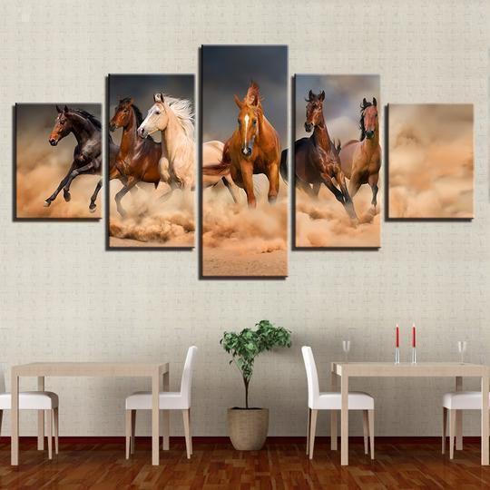Kick The Dust Up Wilde Mustangs Tier 5 Stck Leinwand Bilder Bedrucken Wandbilder Hddrucke Kunst Poster Rahmennfnmv