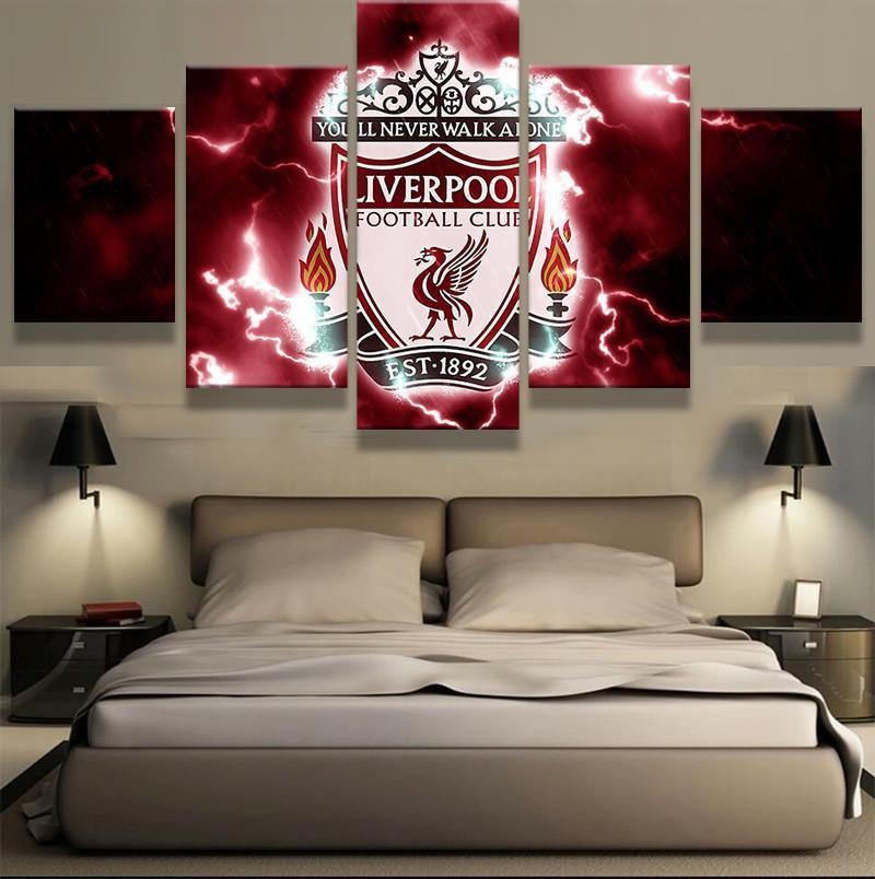 Liverpool Thunder Logo Soccer 5 Stck Leinwand Bilder Bedrucken Wandbilder Hddrucke Kunst Poster Rahmenewway