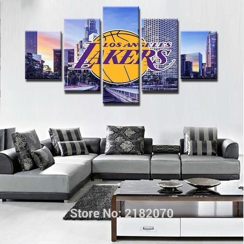 Los Angeles Lakers City Nature 5 Stck Leinwand Bilder Bedrucken Wandbilder Hddrucke Kunst Poster Rahmen0Lj6Y