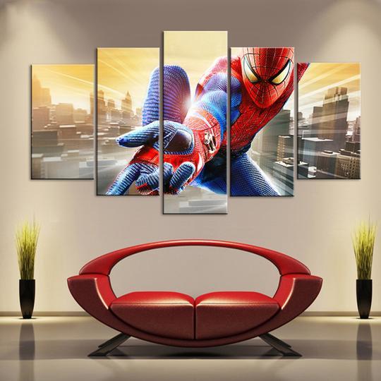 Spiderman Dc 5 Stck Leinwand Bilder Bedrucken Wandbilder Hddrucke Kunst Poster Rahmenazbpu