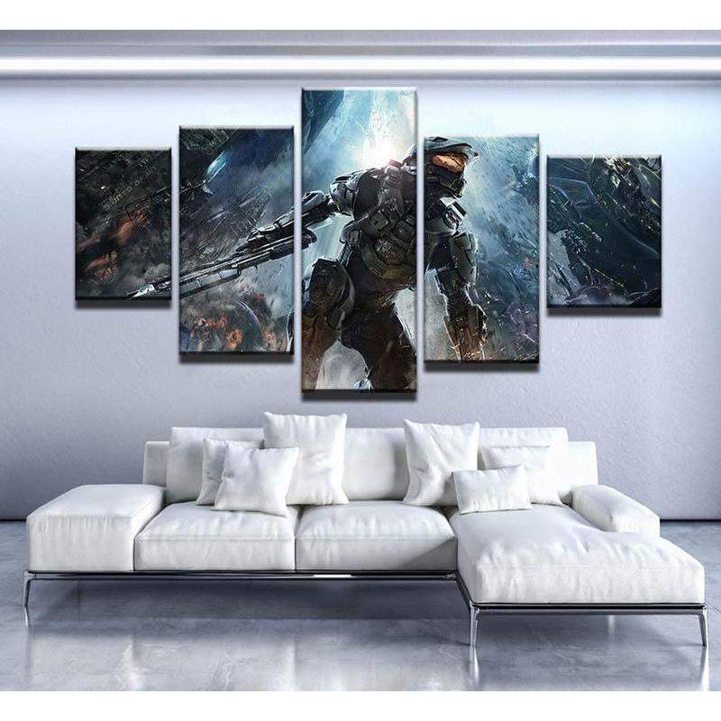 Halo Poster Gaming 5 Stck Leinwand Bilder Bedrucken Wandbilder Hddrucke Kunst Poster Rahmenmfwvj