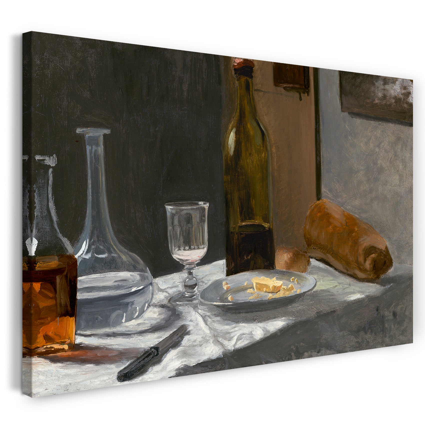 Leinwandbild Claude Monet Stillleben Mit Flasche Carafe Und Wein 18621863 5937