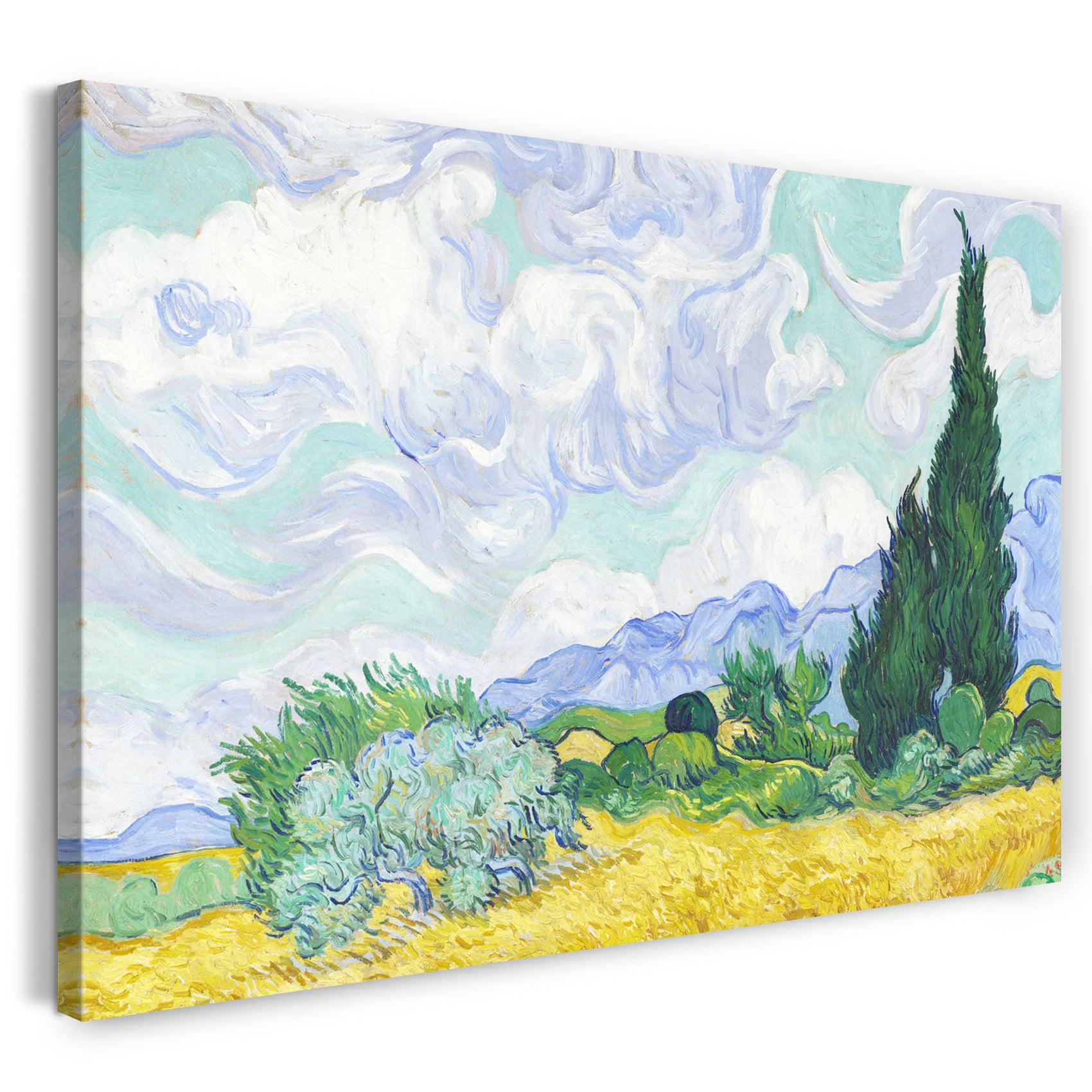 Leinwandbild Vincent Van Gogh Weizenfeld Mit Zypressen 4041