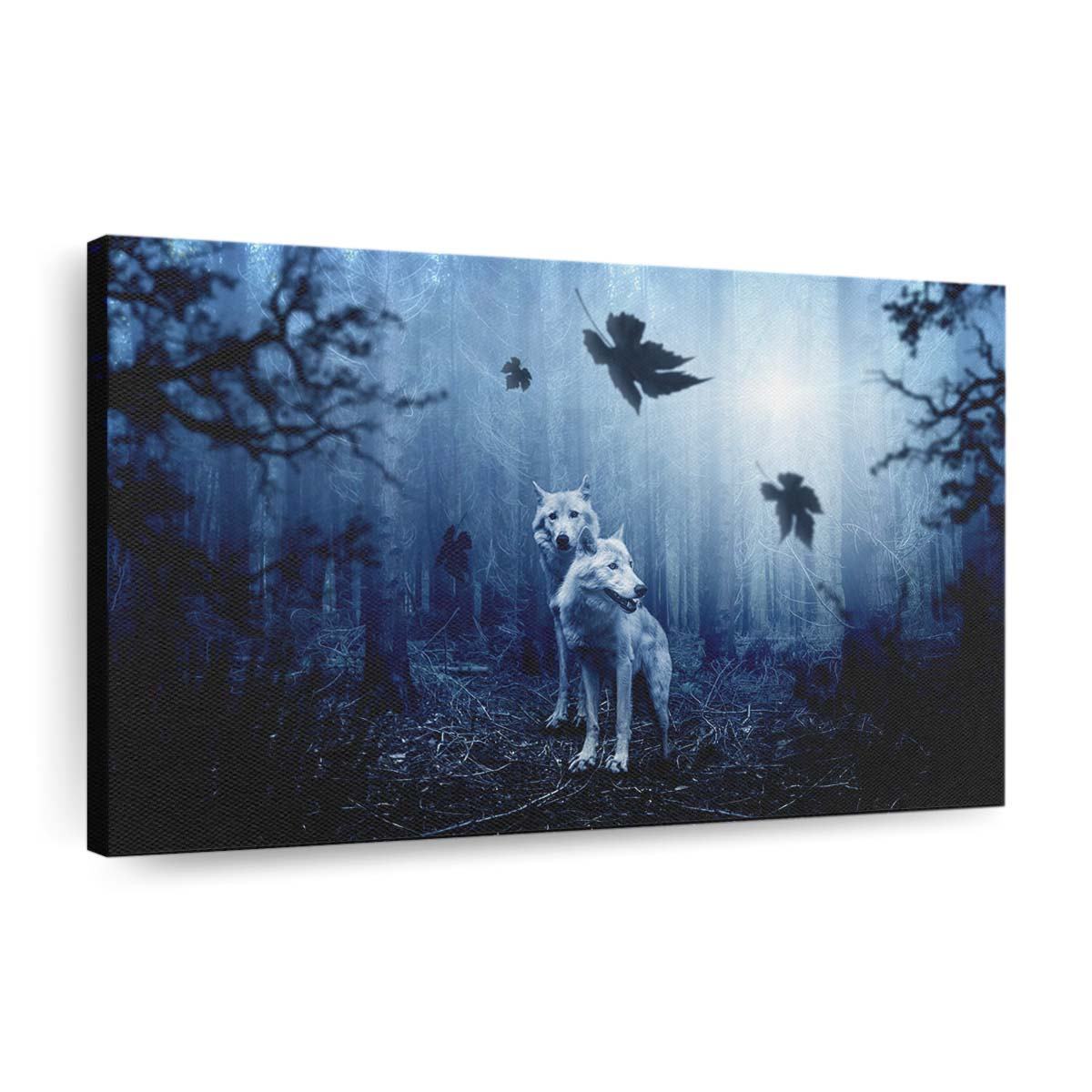 white wolves forest autumn wallpaper