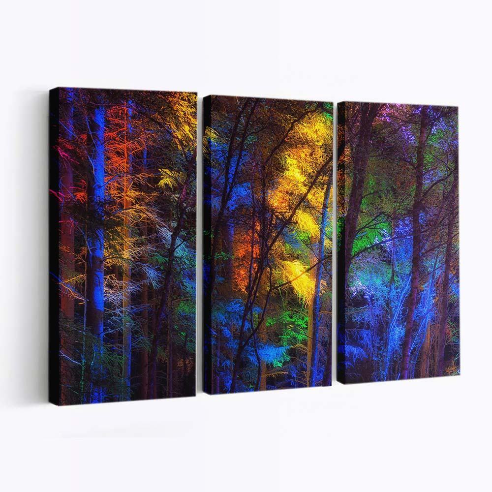 colorful forest trees wallpaper