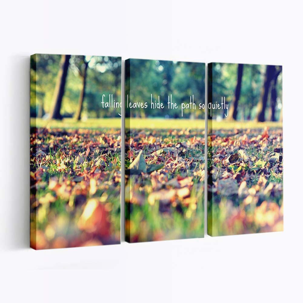 falling leaves hide the path so quietly wallpaper