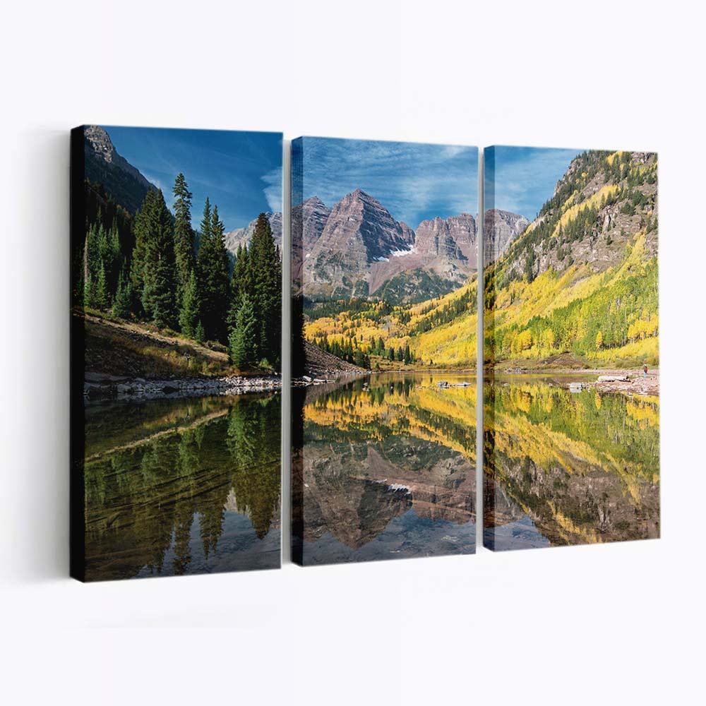 maroon lake colorado aspen trees autumn wallpaper