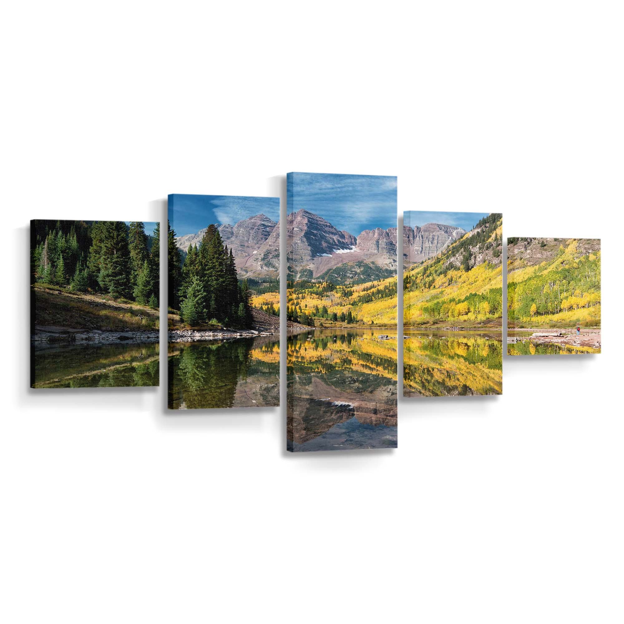 maroon lake colorado aspen trees autumn wallpaper