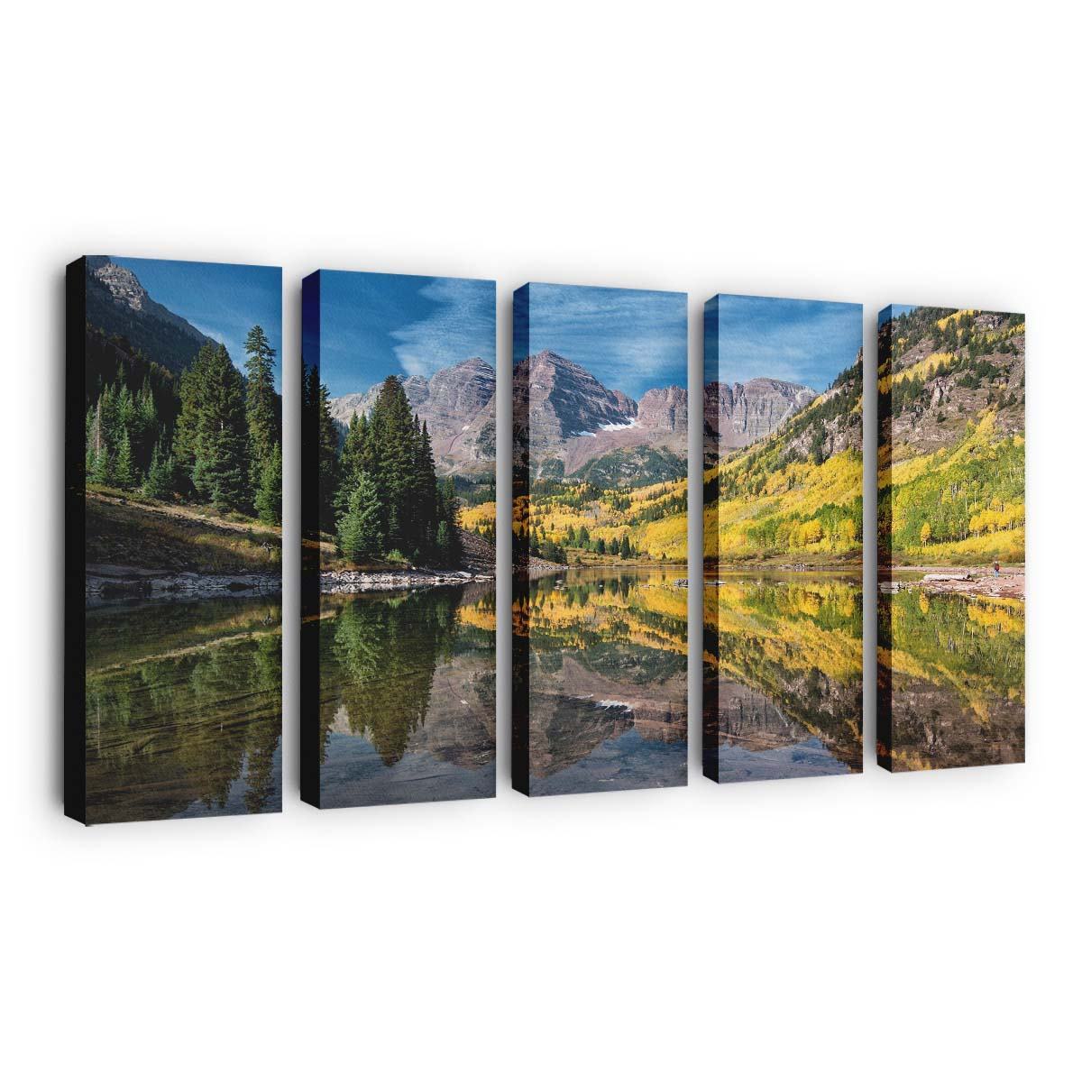 maroon lake colorado aspen trees autumn wallpaper
