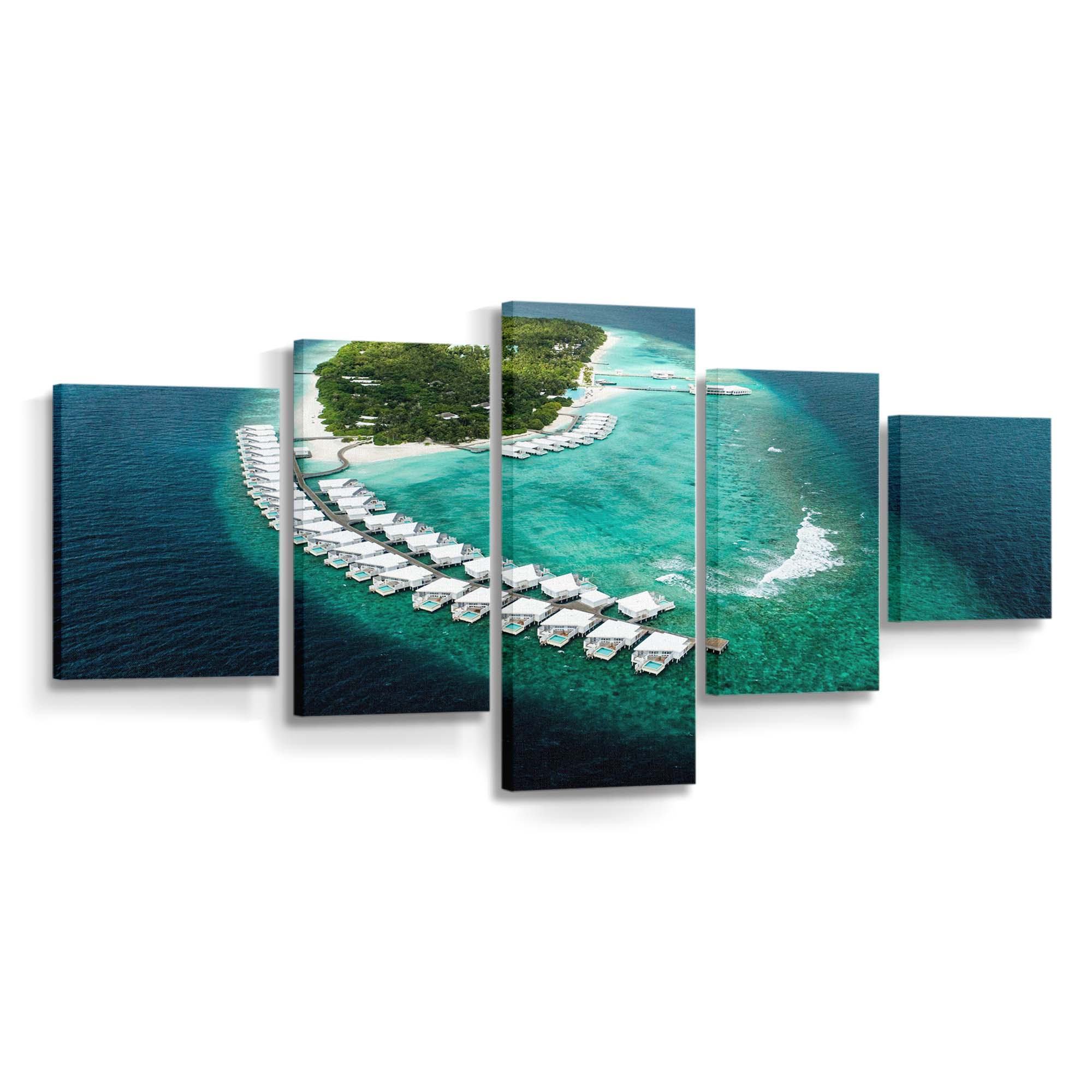 maldives island resort aerial view wallpaper
