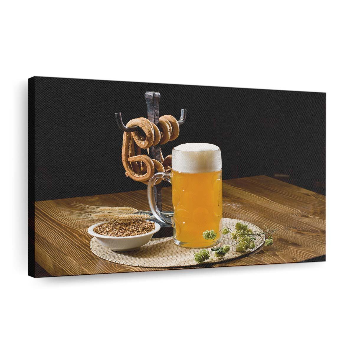 beer pint and pretzels wallpaper