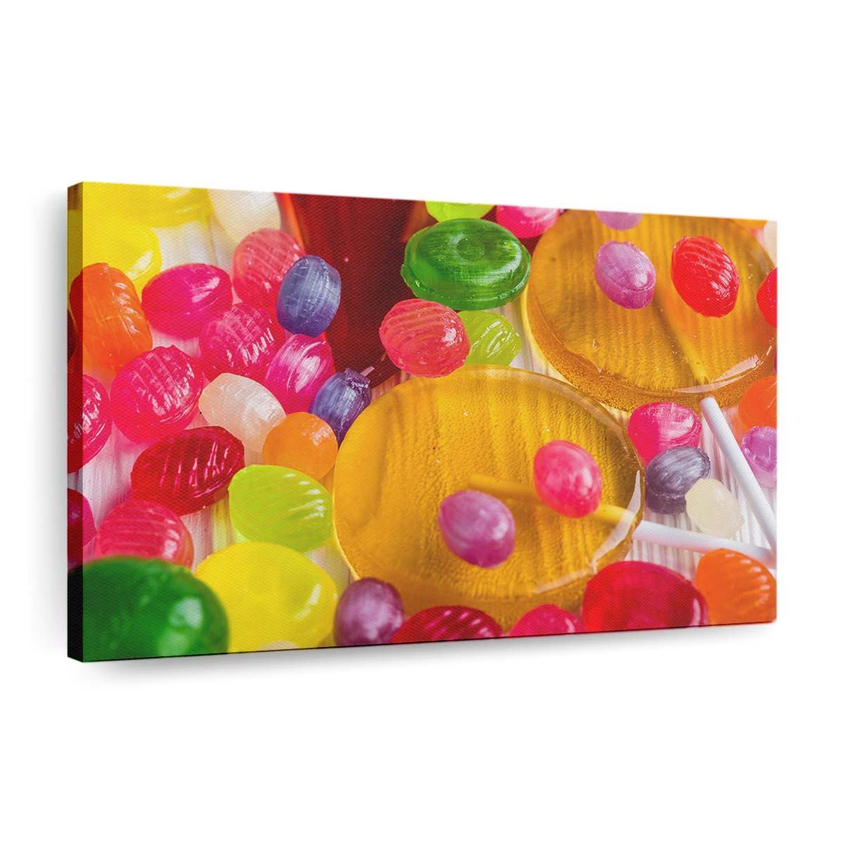 Bunte Lutscher-Bonbons Leinwandbilder – Wandbilder colorful lollipops candies wallpaper
