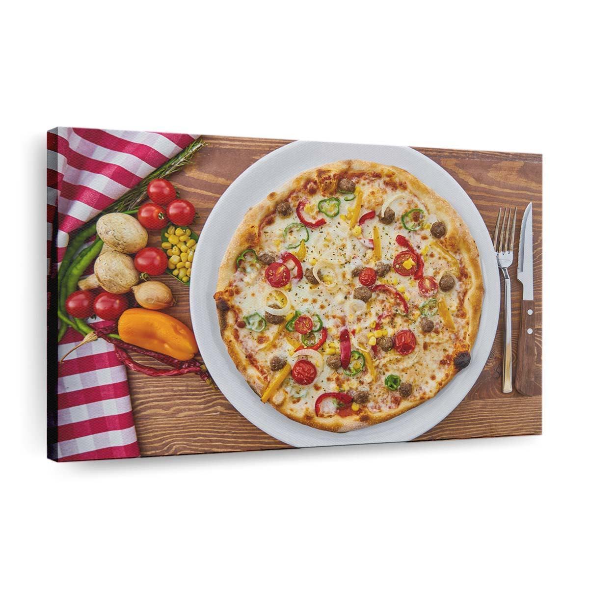 homemade vegetarian pizza wallpaper