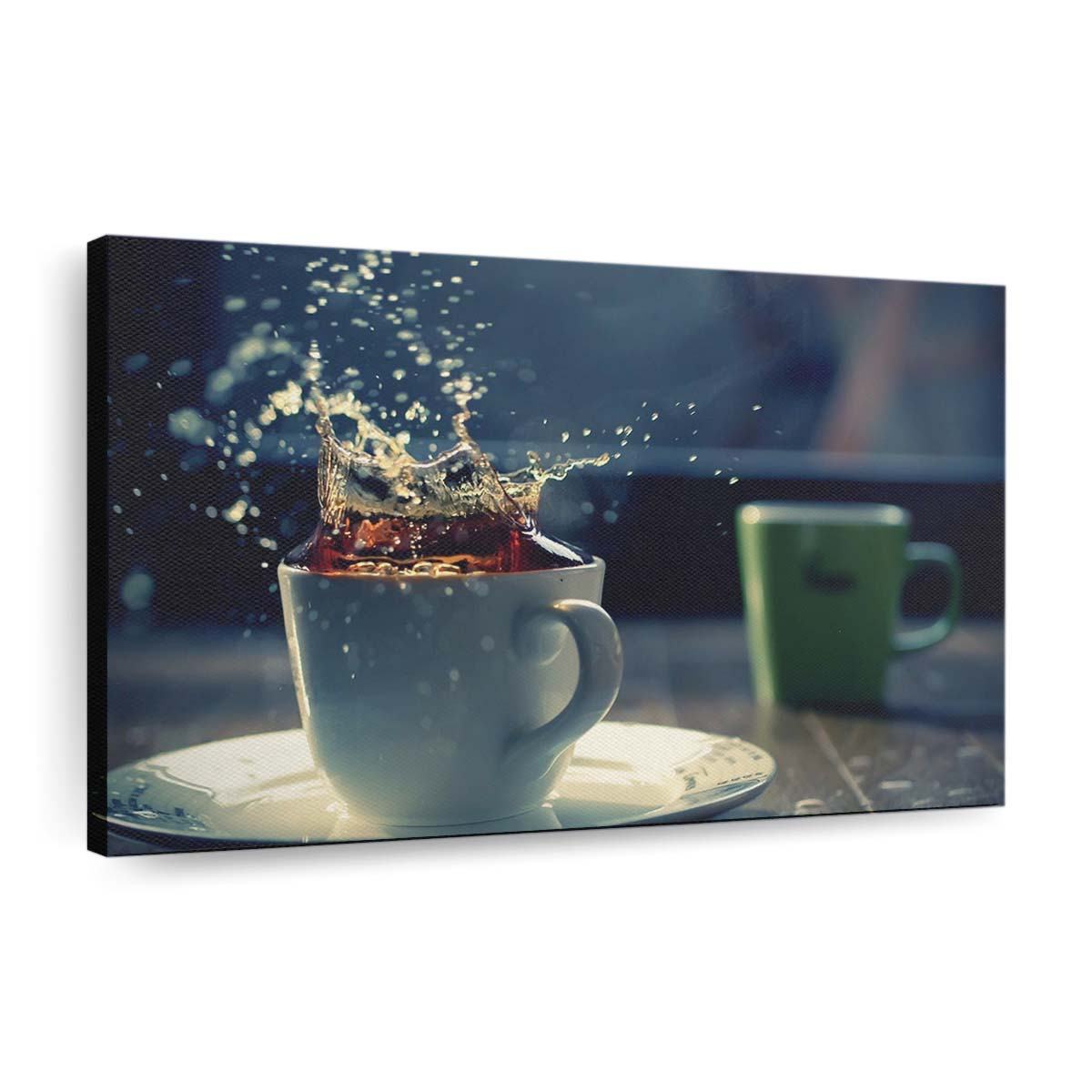 Splash in a tea cup Leinwandbilder – Wandbilder splash in a tea cup wallpaper