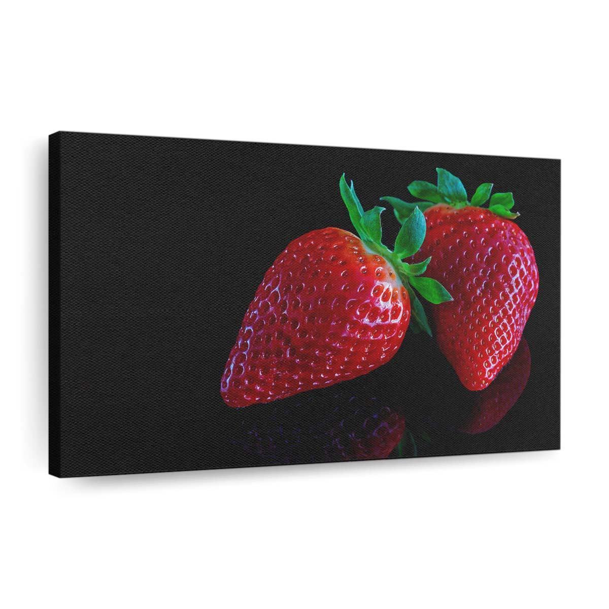 strawberries on black background wallpaper