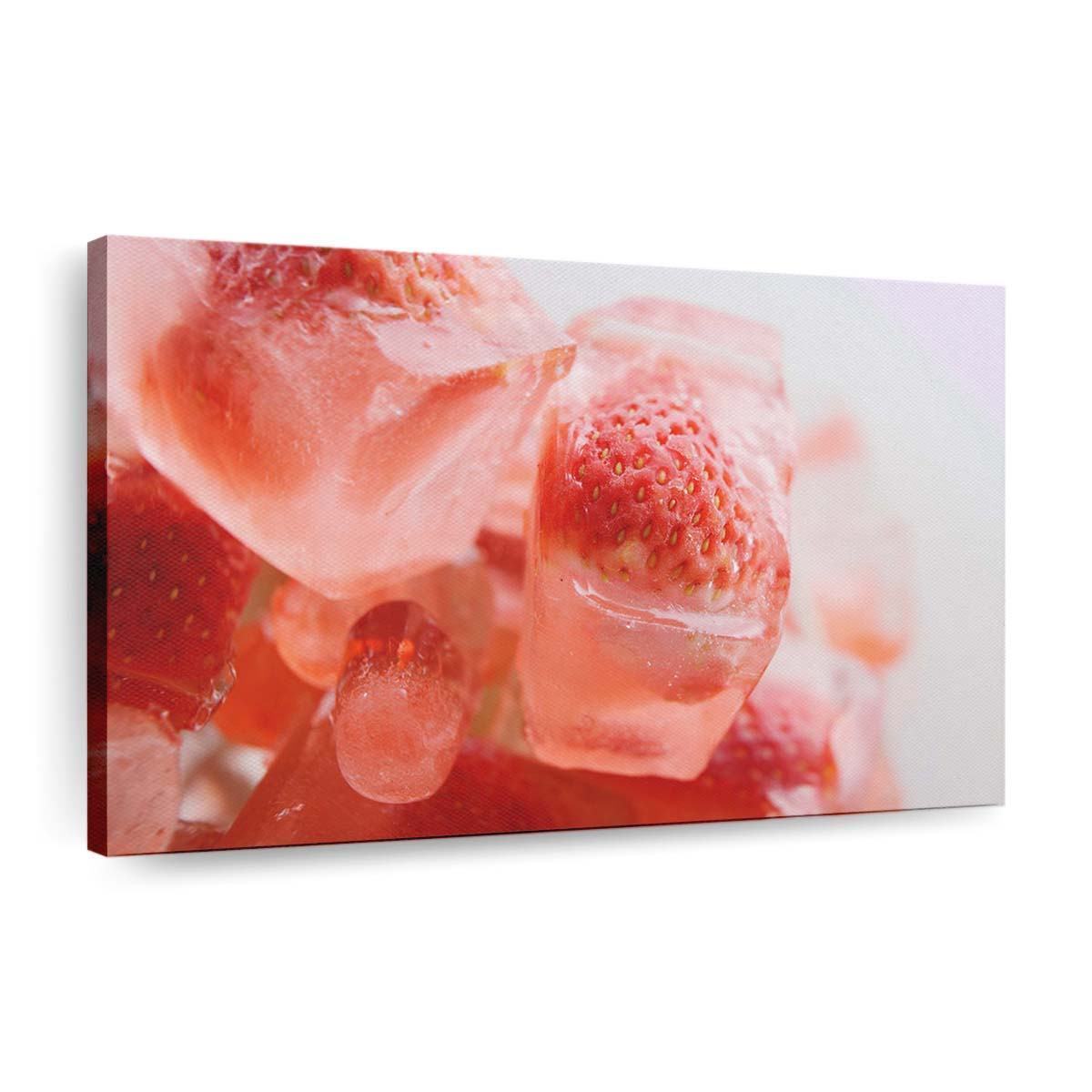 strawberries on ice cubes wallpaper