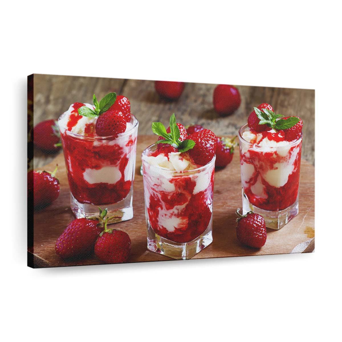 strawberry ice cream dessert wallpaper