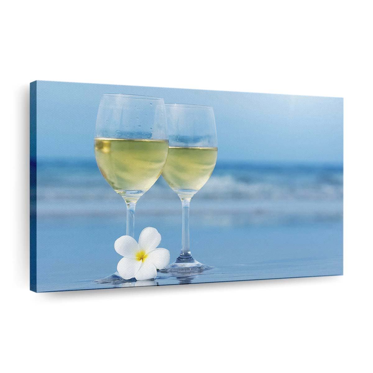 Weißweingläser Leinwandbilder – Wandbilder white wine glasses wallpaper