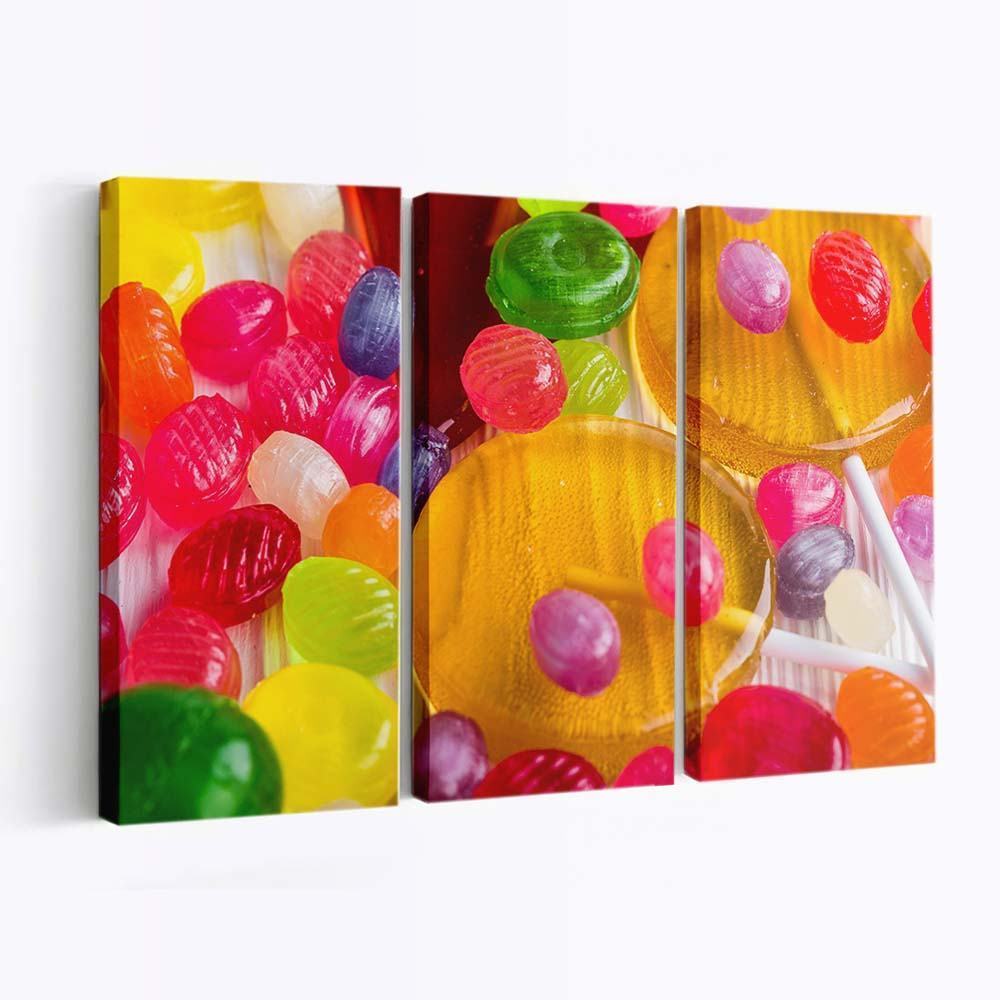 Bunte Lutscher-Bonbons Leinwandbilder – Wandbilder colorful lollipops candies wallpaper