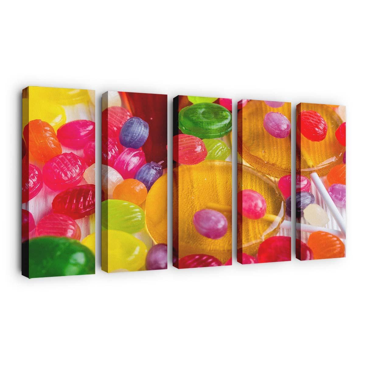 Bunte Lutscher-Bonbons Leinwandbilder – Wandbilder colorful lollipops candies wallpaper