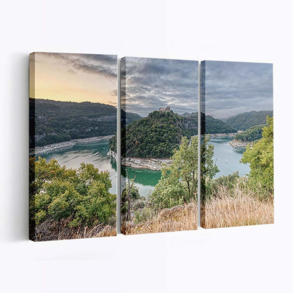 sunrise at sant pere de casserres catalonia wallpaper