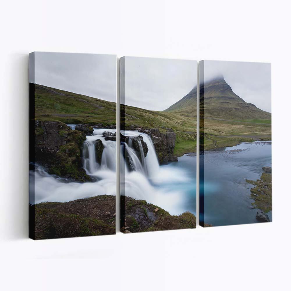 kirkjufellsfoss waterfall kirkjufell mountain snaefellsnes iceland wallpape 0138