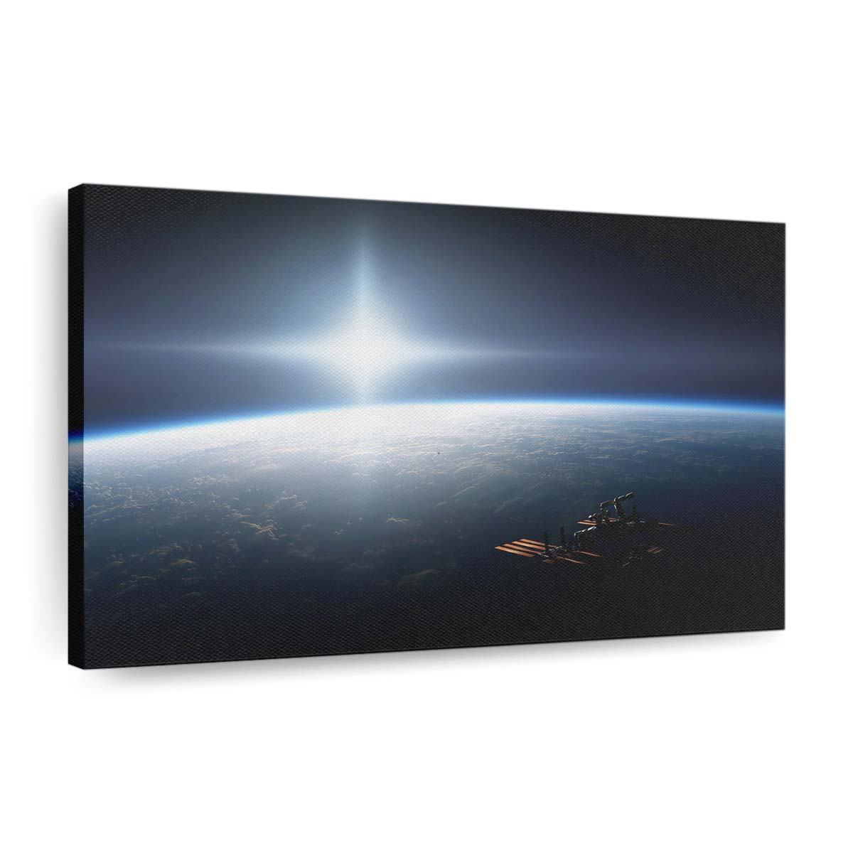 space station on earth orbit wallpaper