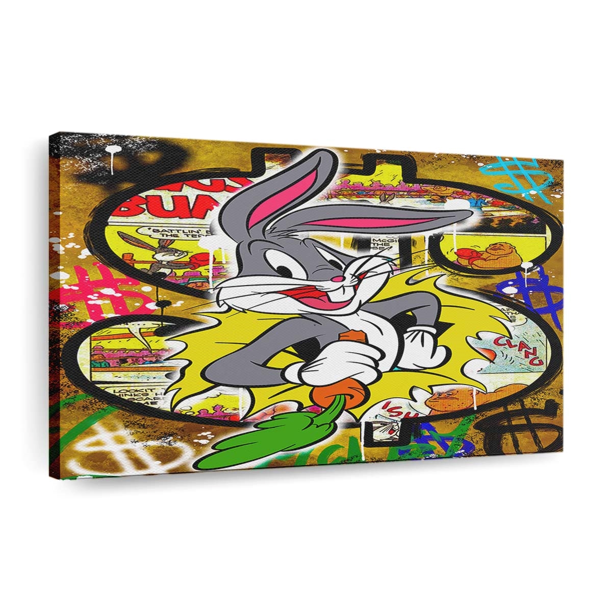 leinwand bilder bugs bunny dollar pop art wandbilder hochwertiger kunstdruck b8478