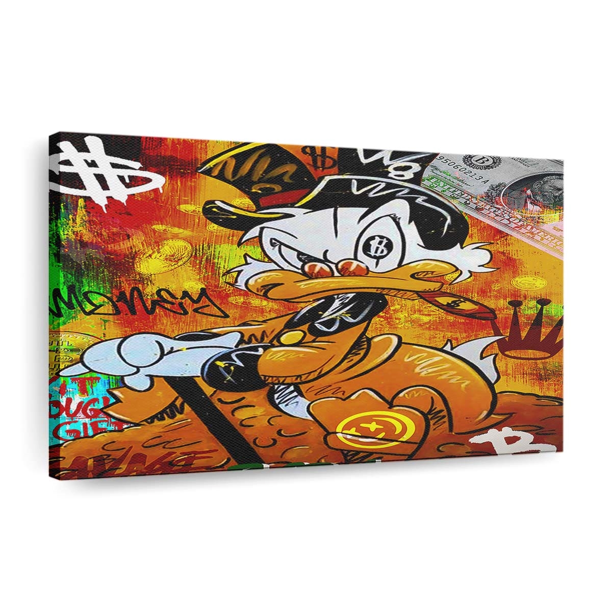 leinwand bilder dagobert duck problemspop art wandbilder hochwertiger kunstdruck b8324