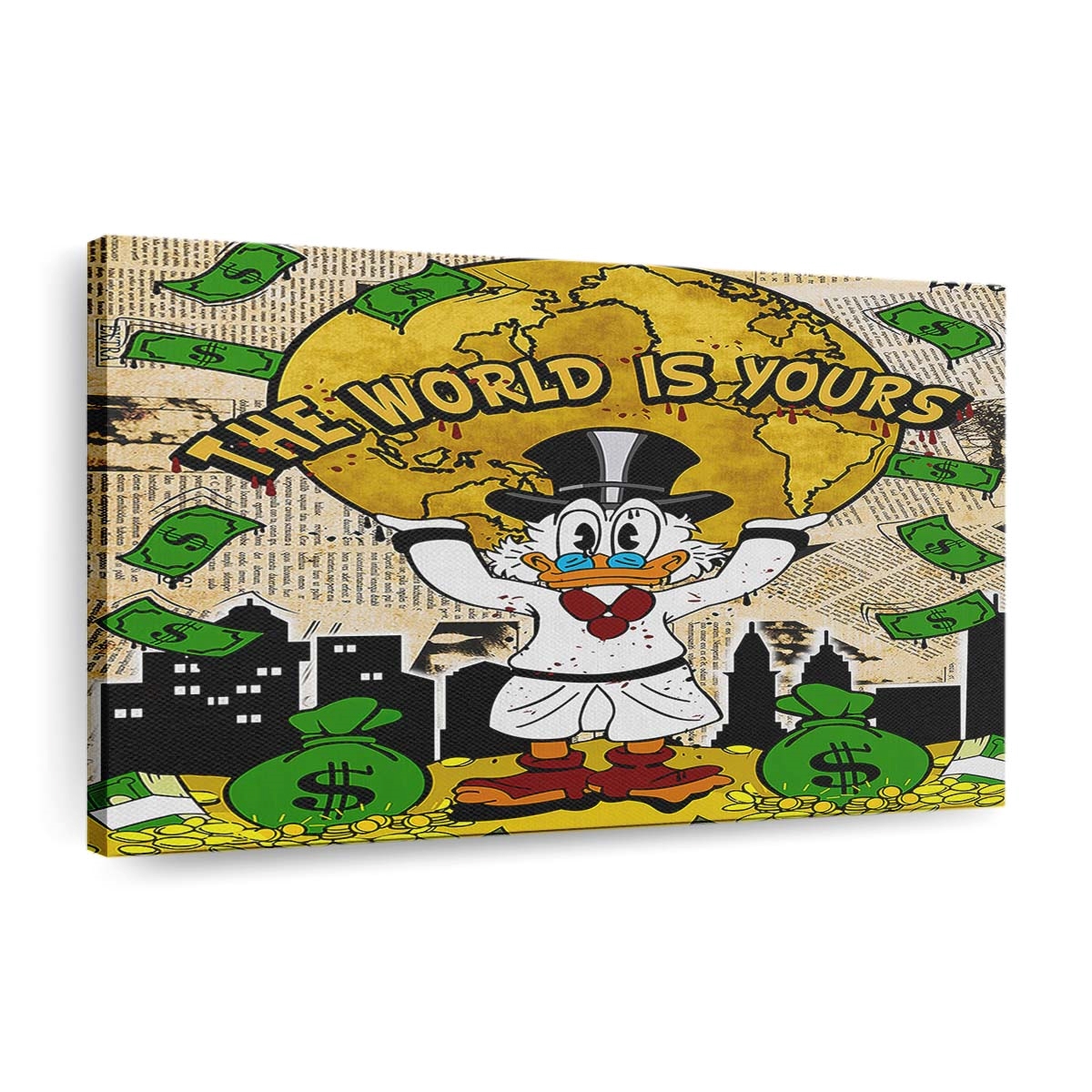 leinwand bilder dagobert duck world pop art wandbilder hochwertiger kunstdruck b8319