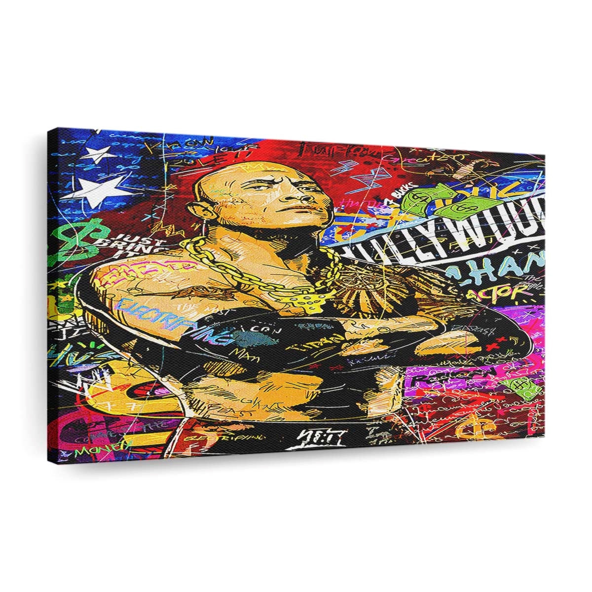 leinwand bilder dwayne johnson pop art wandbilder hochwertiger kunstdruck b8378