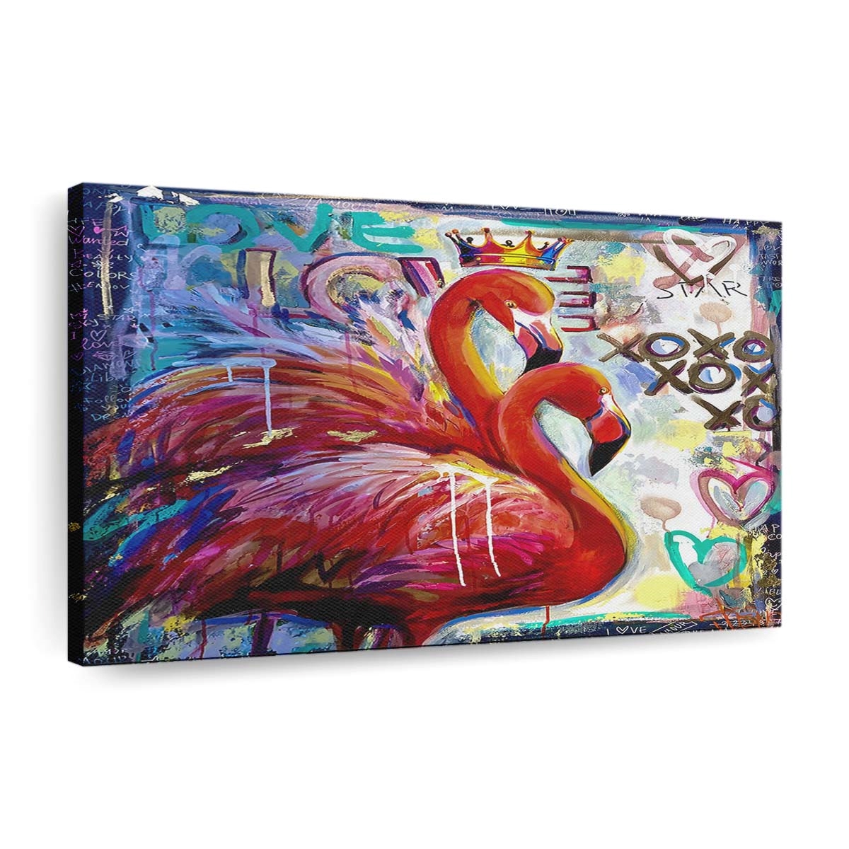 leinwand bilder flamingos herz pop art wandbilder hochwertiger kunstdruck b8359