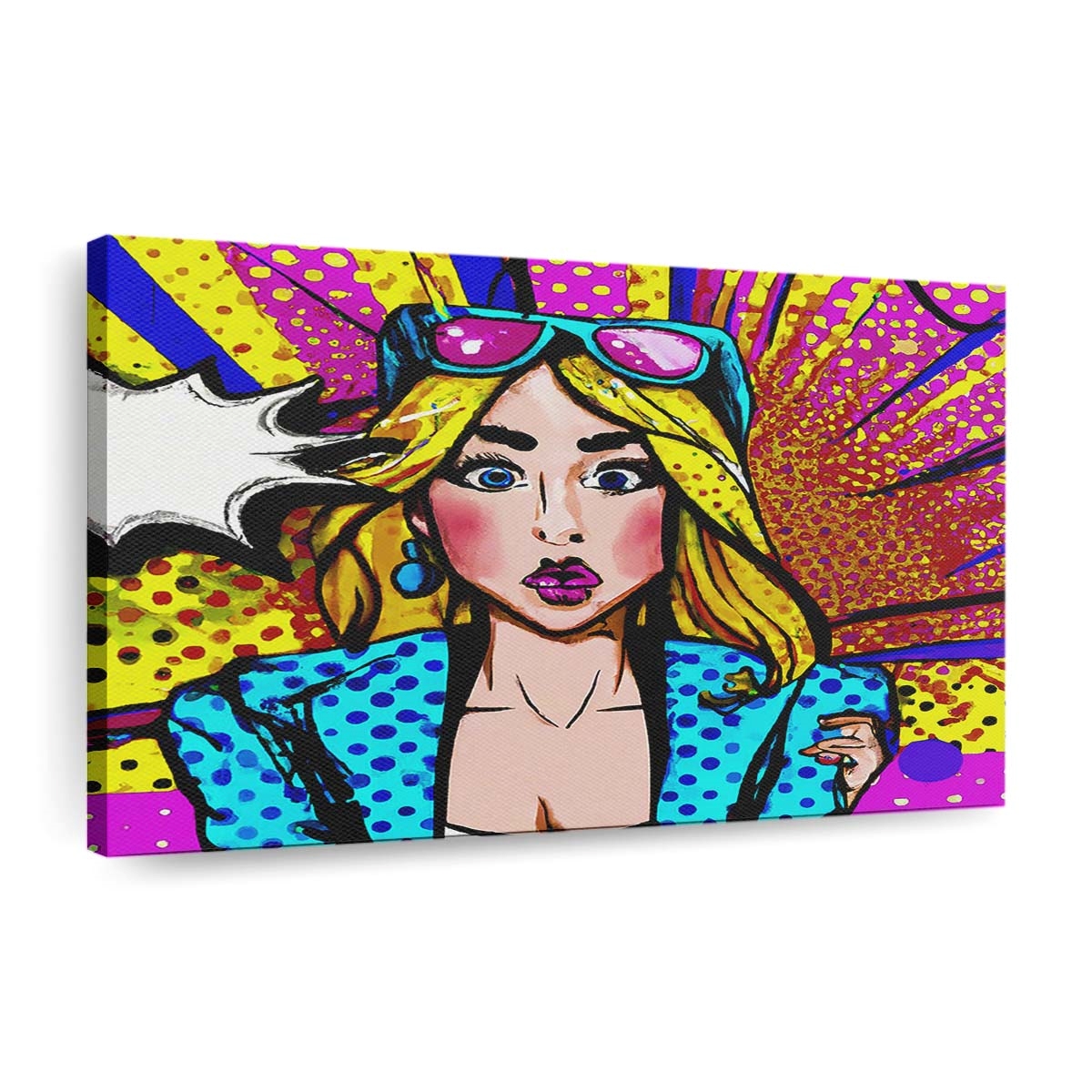 leinwand bilder frau blond bunt pop art wandbilder hochwertiger kunstdruck b8399