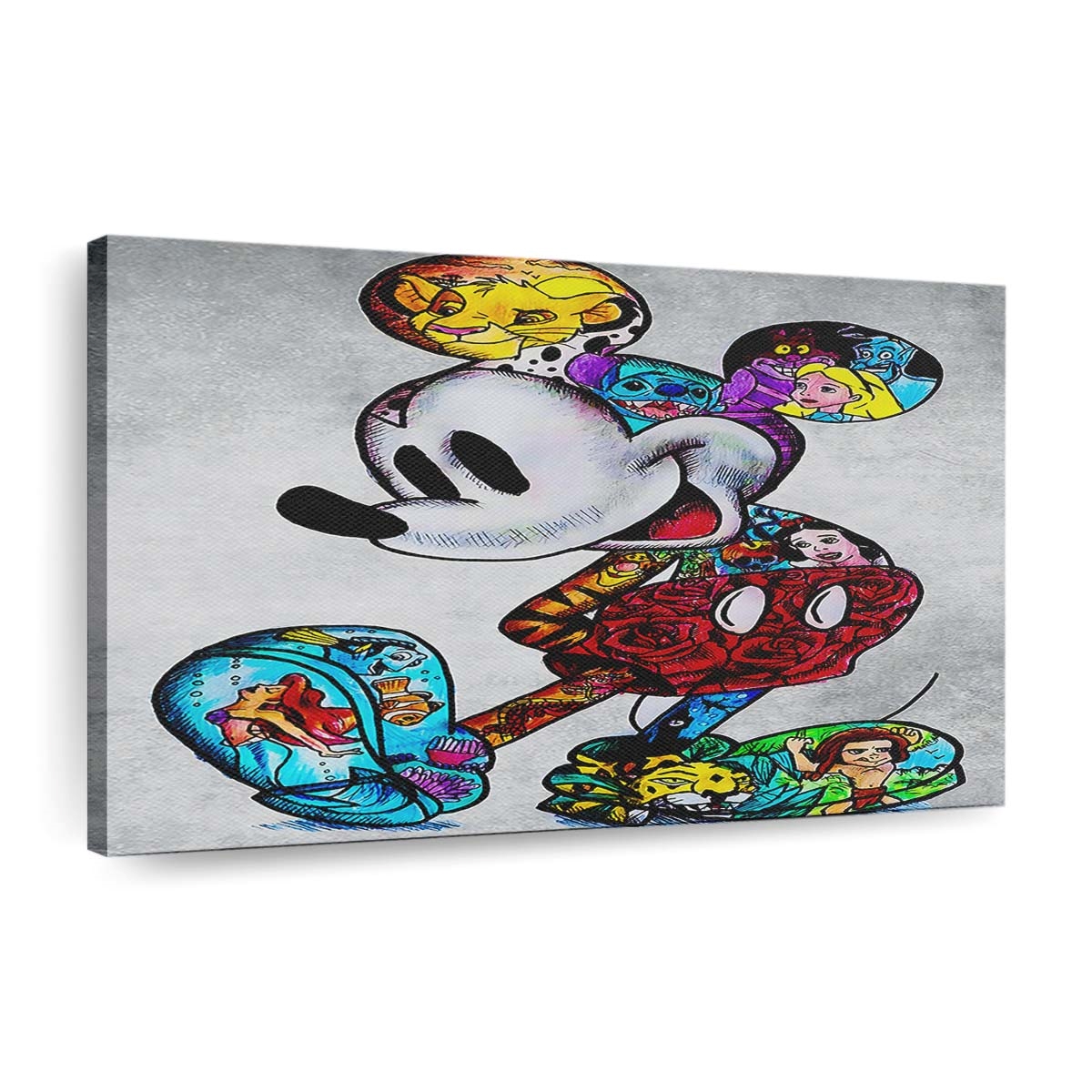 leinwand bilder micky maus figuren pop art wandbilder hochwertiger kunstdruck b8336