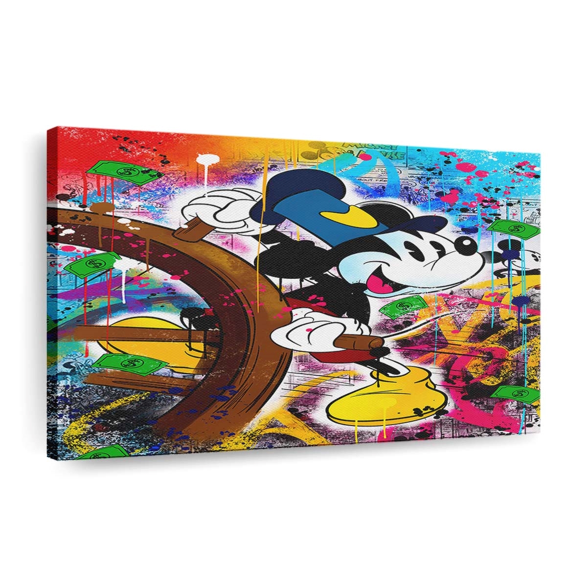 leinwand bilder micky maus kapitn pop art wandbilder hochwertiger kunstdruck b8435