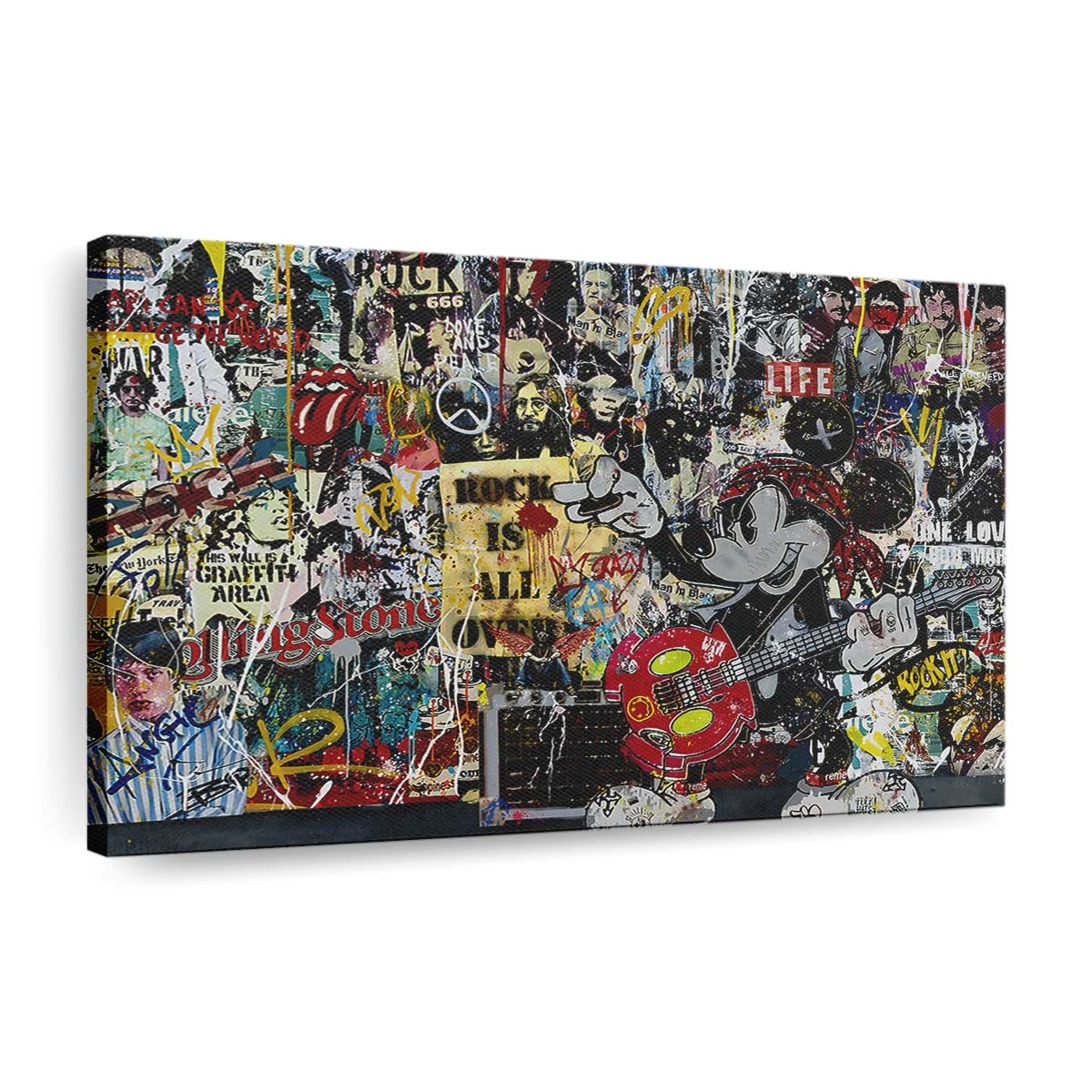 leinwand bilder micky maus rock pop art wandbilder hochwertiger kunstdruck b8333