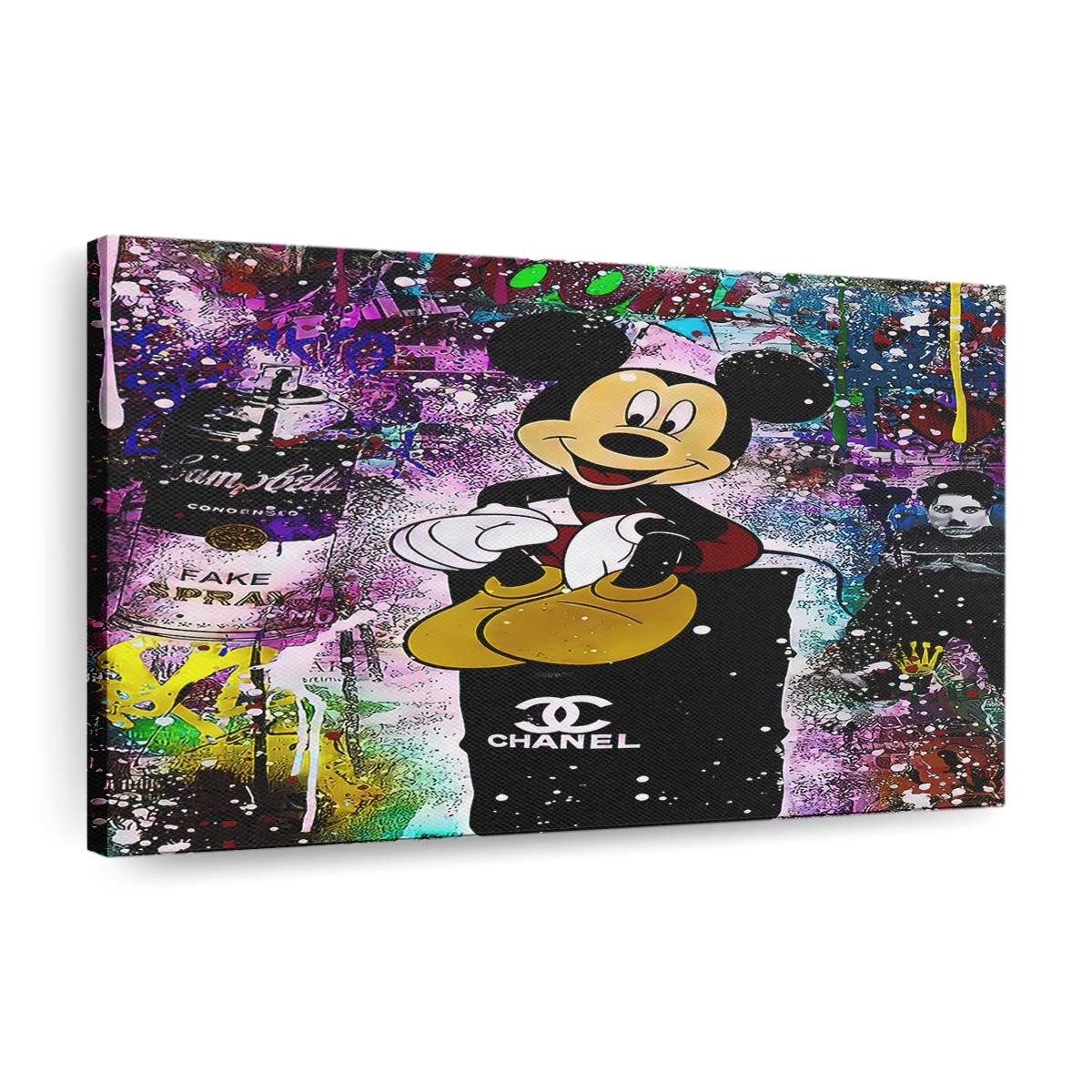 leinwand bilder micky maus spraydose pop art wandbilder hochwertiger kunstdruck b8332